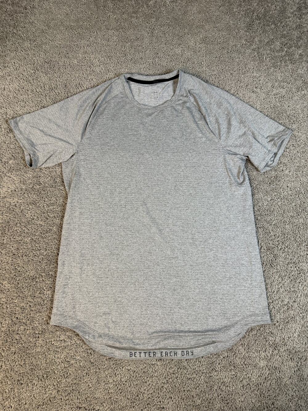 Lululemon Shirt Mens L Gray Short Sleeve Raglan Jersey Better Each Day